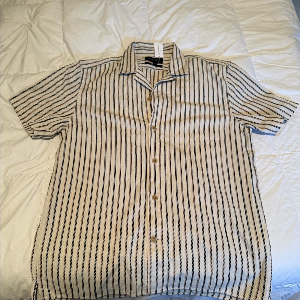 NWT Banana Republic Black and White Striped Casual Shirt